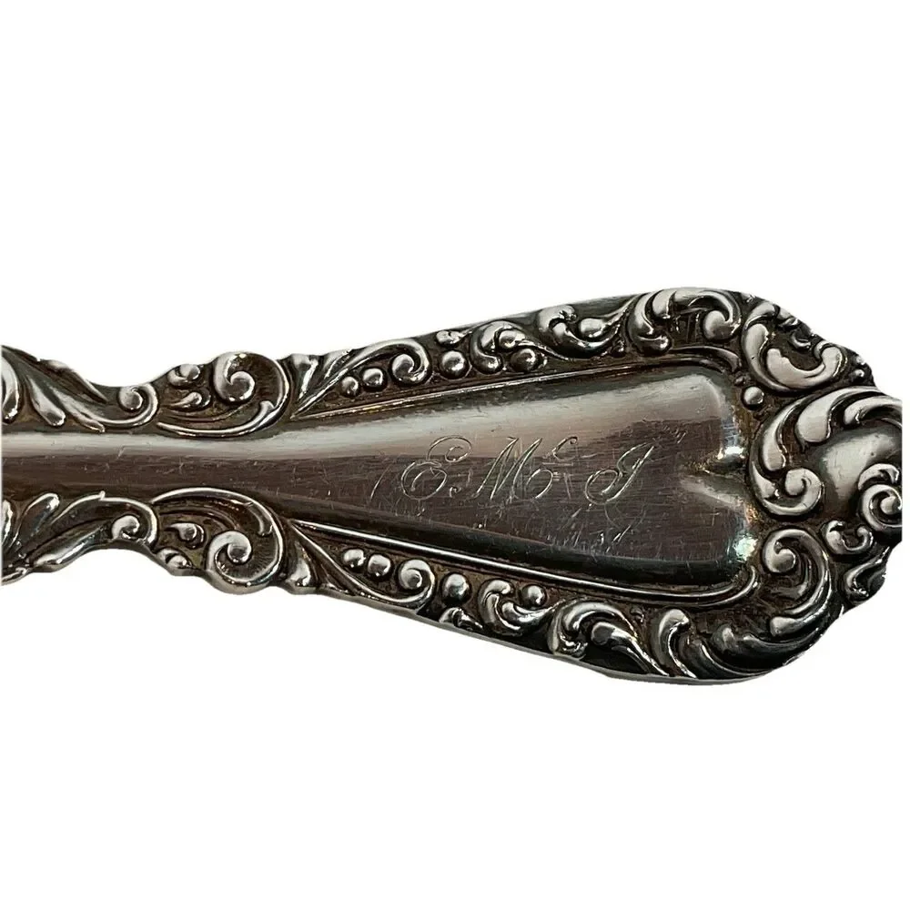 Rogers Serving Spoon PLYMOUTH Silverplate 8 5/8” c1897 Monogram Casserole